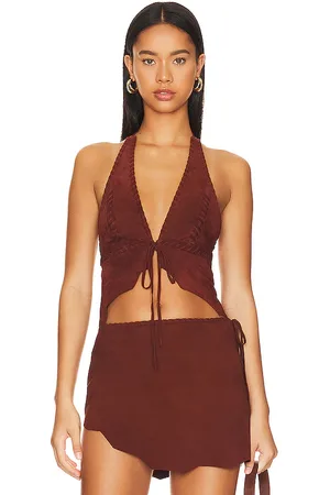 Lovers And Friends Suede Leather Top in