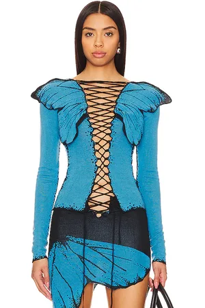 1XBLUE Butterfly Top in