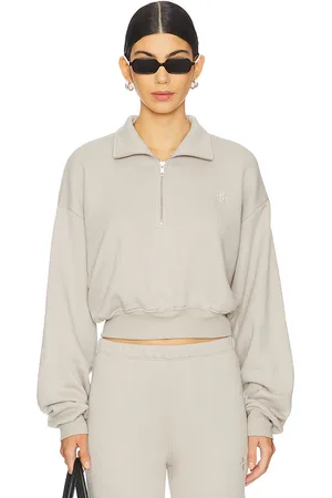 ÉTERNE Cropped Half Zip Pullover in