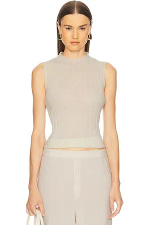 Guest In Residence Rib Mockneck Shell in