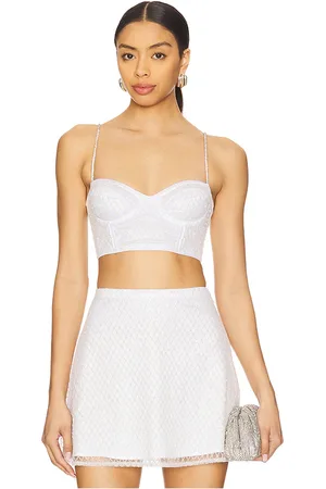 For Love & Lemons Glitter Grid Bustier Top in