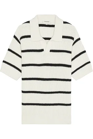 Frame Striped Polo Sweater in