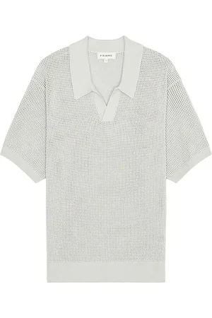 Frame Open Weave Polo Sweater in
