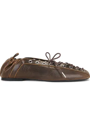 Ganni Eyelets Lace Up Ballerina in