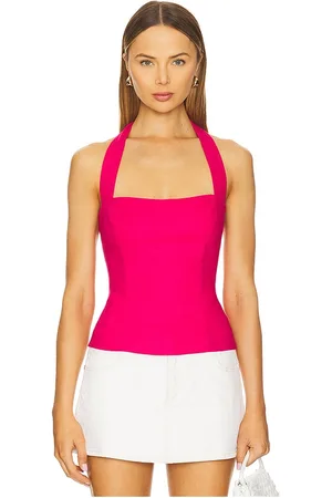Bardot Raya Linen Halter Top in