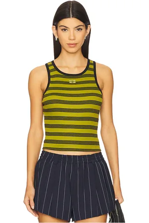 Ganni Striped Rib Tank Top in
