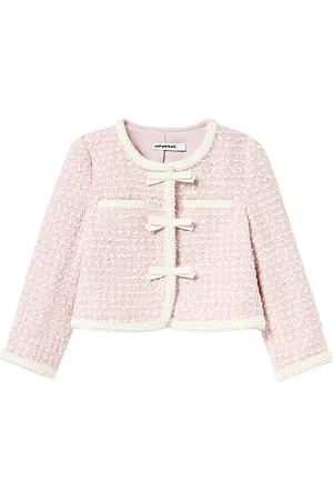 Self-Portrait Kids Bow Boucle Jacket in
