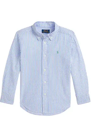 Ralph Lauren Kids Long Sleeve Seersucker Sport Shirt in