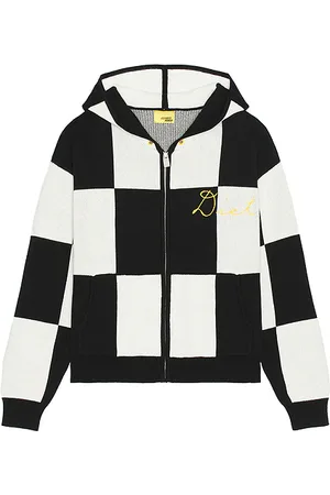 Diet Starts Monday Checkered Jacquard Full Zip Hoodie in