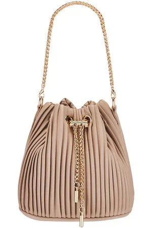 Olga Berg Remi Pleated Drawstring Bag in