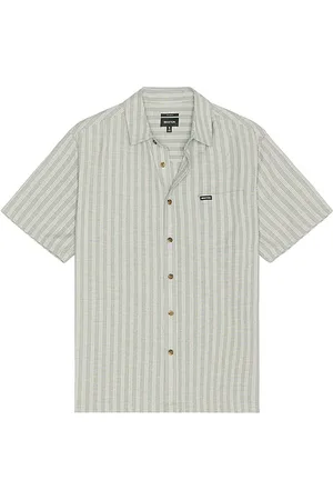 Brixton Cru Oxford Stripe Short Sleeve Shirt in
