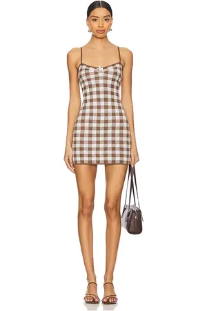 For Love & Lemons Gingham Knit Mini Dress in