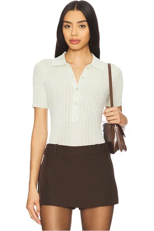 525 America Maya Semi-sheer Johnny Collar Top in