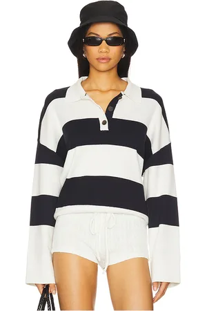 White + Warren Rugby Polo Top in