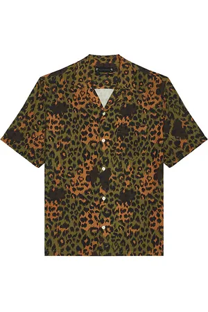 AllSaints Styx Leo Button Down Shirt in