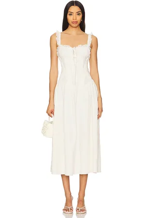 For Love & Lemons Baby Daisy Poplin Midi Dress in