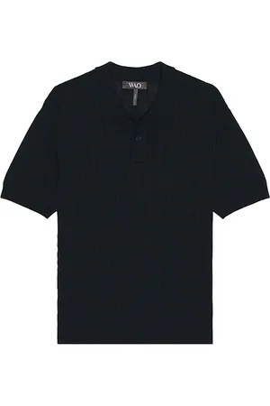WAO Cable Knit Short Sleeve Polo in