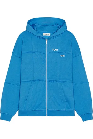 FLÂNEUR Cut & Sew Zip-Up Hoodie in