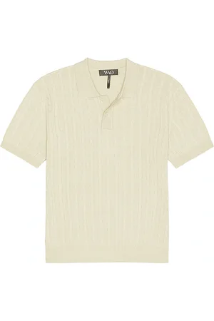WAO Cable Knit Short Sleeve Polo in