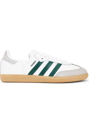 adidas Samba OG in Footwear White Collegiate Green & Grey Two