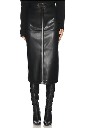 Simkhai Bianca Faux Leather Midi Skirt in
