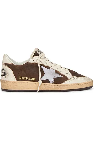 Golden Goose Ballstar Sneaker in Brown Beige & White
