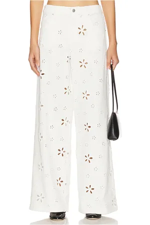For Love & Lemons Daisy Eyelet Baggy Jean in