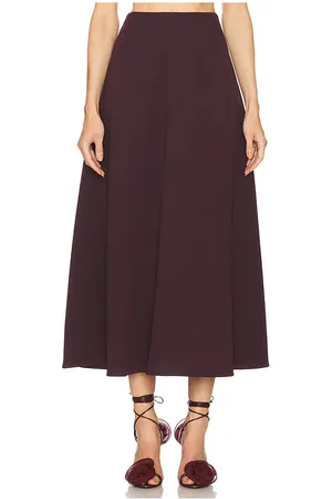 Helsa The Heavy Crepe Midi Skirt in
