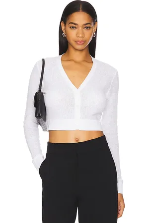 ENZA COSTA Cropped V Neck Cardigan in