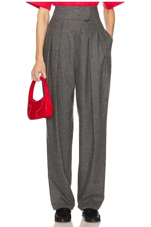 Helsa The Tweed High Waisted Pleated Trouser in