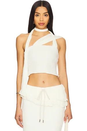 Zemeta Milky Knit Tie Scarf Top in