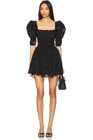 For Love & Lemons Daisy Eyelet Belted Mini Dress in