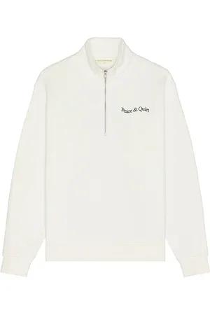 Museum of Peace and Quiet Wordmark Quarter Zip Up Sweater in