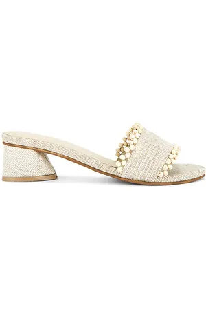 KAANAS Cairo Asymmetric Linen Heel in