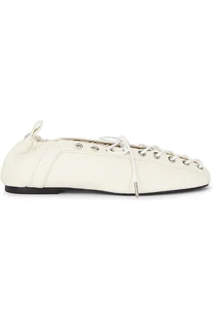 Ganni Eyelets Lace Up Ballerina in