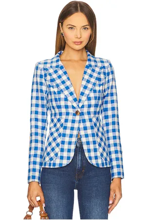 SMYTHE Patch Pocket Duchess Blazer in / Whiskey Leather Patches