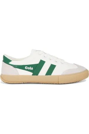 Gola Badminton Sneaker in Off White Green & Gum
