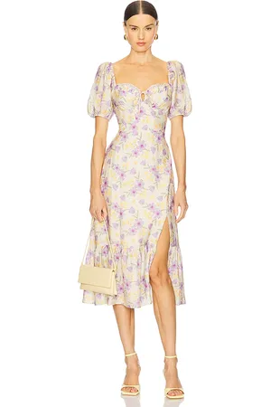 ASTR Lace Trimmed Milkmaid Dress in