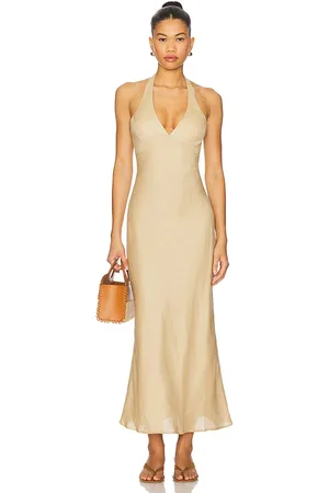 Bardot X REVOLVE Paola Halter Linen Midi Dress in
