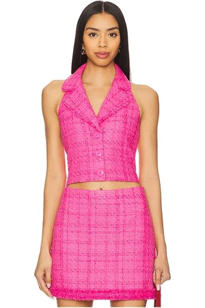 ALICE+OLIVIA Meri Cropped Halter Blazer Top in
