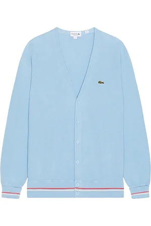 Lacoste Relaxed Fit Stripe Accent Cardigan in