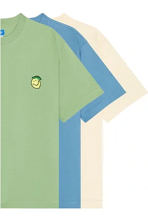 MARKET Smiley Fruit 3 Pack T-shirt in Basil Butter Cream & Sky Blue
