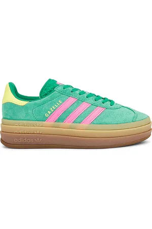 adidas Gazelle Bold in Court Green Lucid Pink & Pure Sulfur