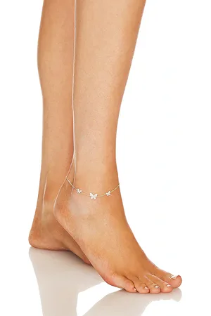 By Adina Eden Pave Triple Butterfly Anklet in