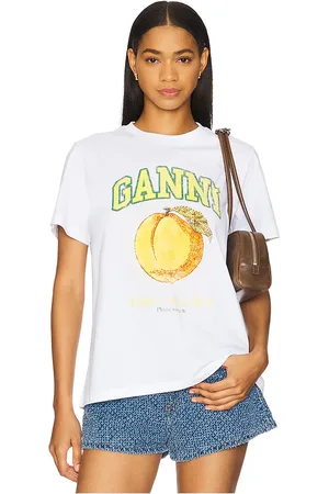 Ganni Peach Relaxed T-shirt in