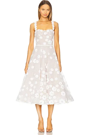Bronx and Banco Mademoiselle Embroidered Floral Sequin Midi Dress in