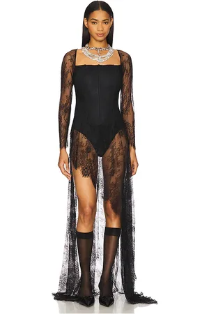 KIM SHUI Asymmetrical Corset Lace Dress in