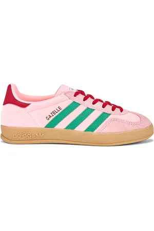 adidas Gazelle Indoor in Court Green Glow Pink & Gum 3