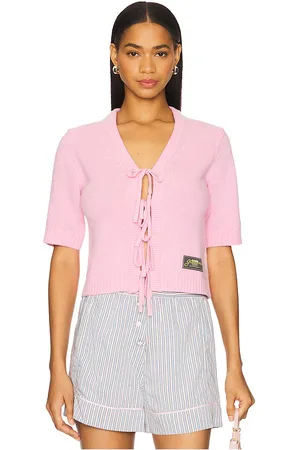 Ganni Future Wool Short Sleeve Cardigan in