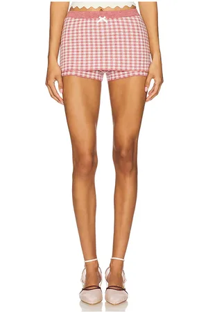 For Love & Lemons Gingham Knit Skort in